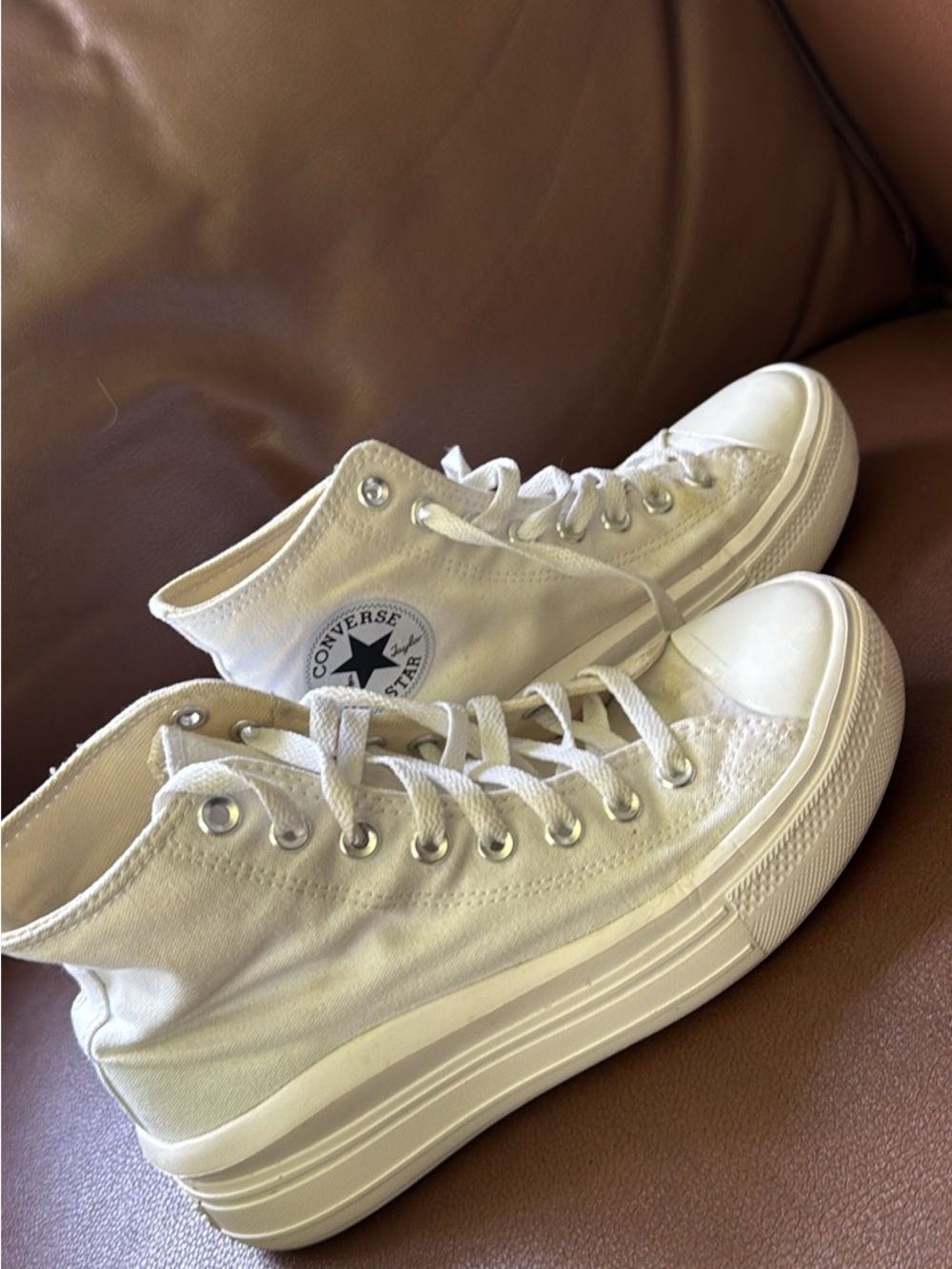 Converse High Top Platform Sneakers - White